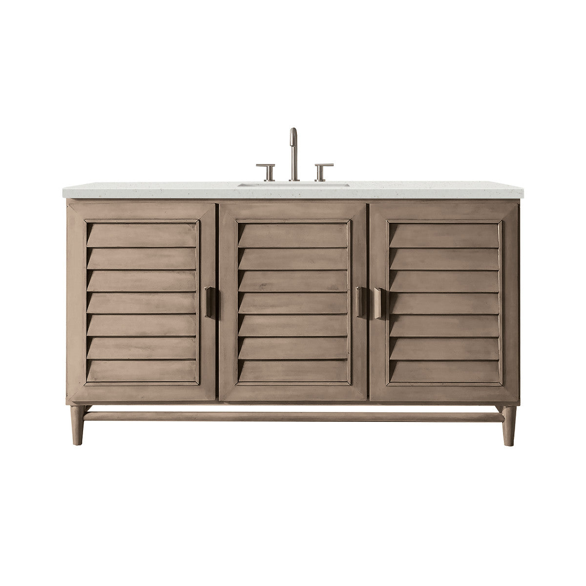 Portland 60" Single Vanity Cabinet, Whitewashed Walnut