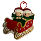 Sleigh With Gold Rails Family of 2 Ornament