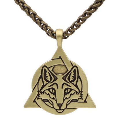Celtic Slavic Fox Trinity Necklace