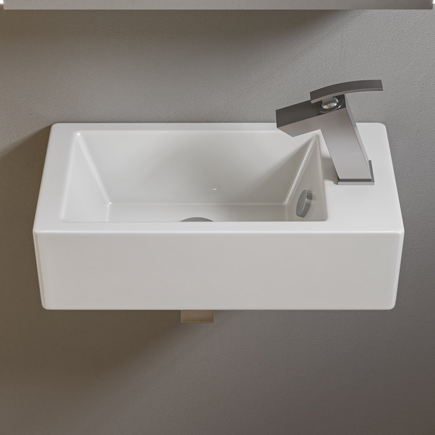 ALFI brand  ABC116 White 20" Small Rectangular Wall Mounted Ceramic Sink with Faucet Hole