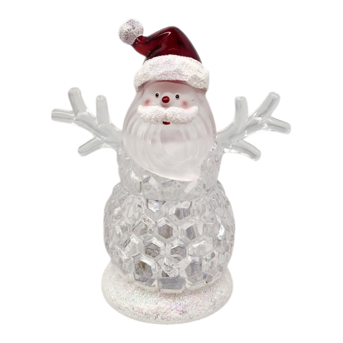 Lighted Shimmer Santa - 4.5 inch