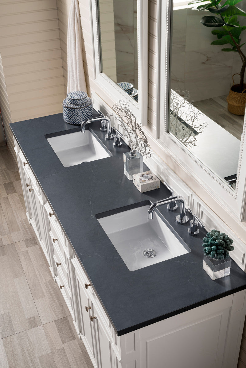 Bristol 72" Double Vanity Cabinet, Bright White