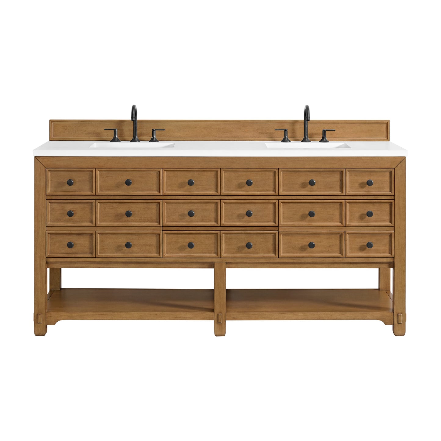 Malibu 72" Double Vanity Cabinet, Amber Birch