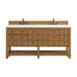 Malibu 72" Double Vanity Cabinet, Amber Birch