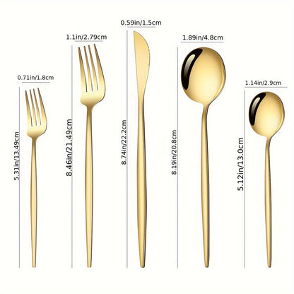 30pc Stainless Steel Cutlery Set Knives Forks Spoons