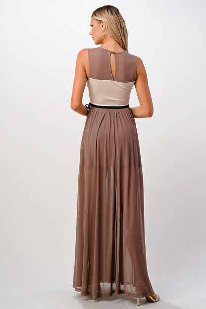 Contrast Lace Overlap Maxi Dress | Apparel | Kitchen + Metal