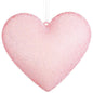 8" Snowed Heart Ornament Pink