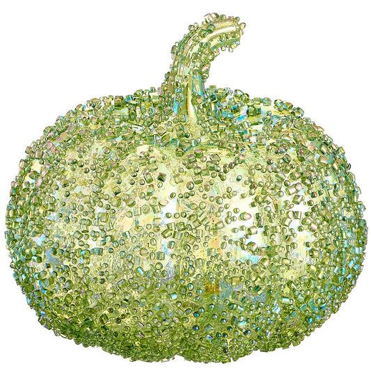 Halloween Carnival - 6" Beaded Pumpkin Green