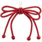 Christmas Carousel Collection - 5.5" Sparkle Bow Ornament With Bells Red