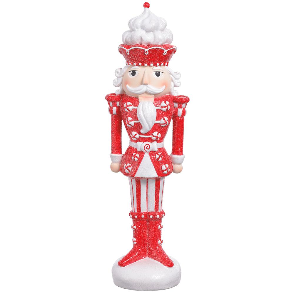 15" Glittered Candy Cane Nutcracker