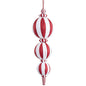 Candy Cane Lane - 14" Raffia Ball Finial Ornament - Red White