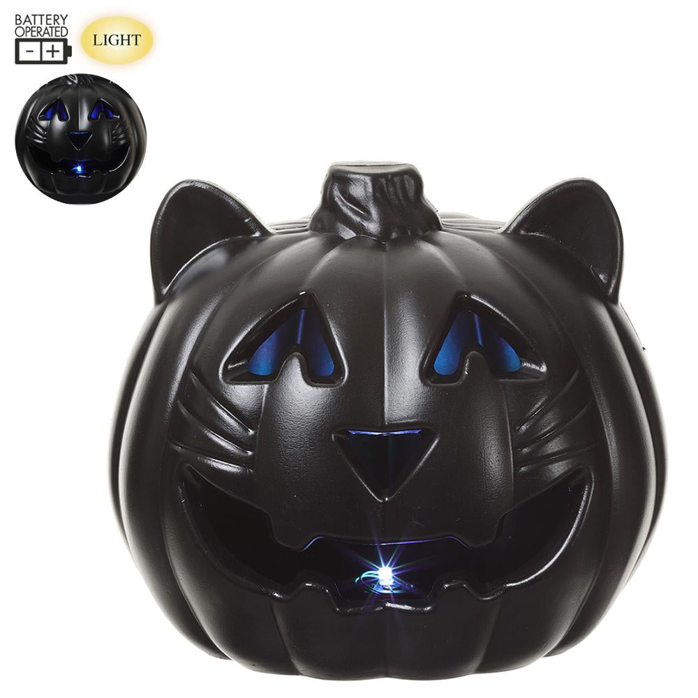 9" Battery Operated Cat With Light Black