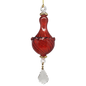 Blown Glass Twisted Chandelier Ornament with Crystal Dangle - Red