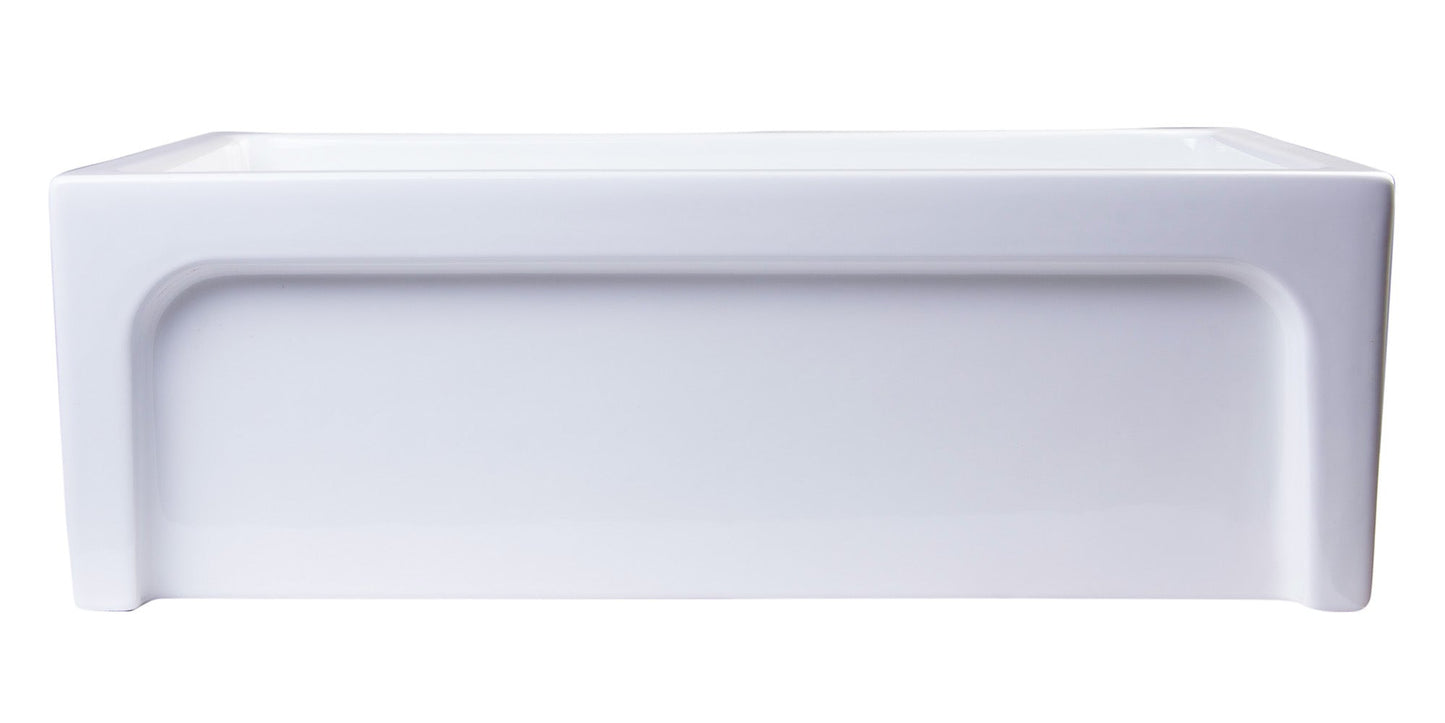 ALFI brand AB3018ARCH Arched Apron Thick Wall Fireclay Single Bowl Farm Sink