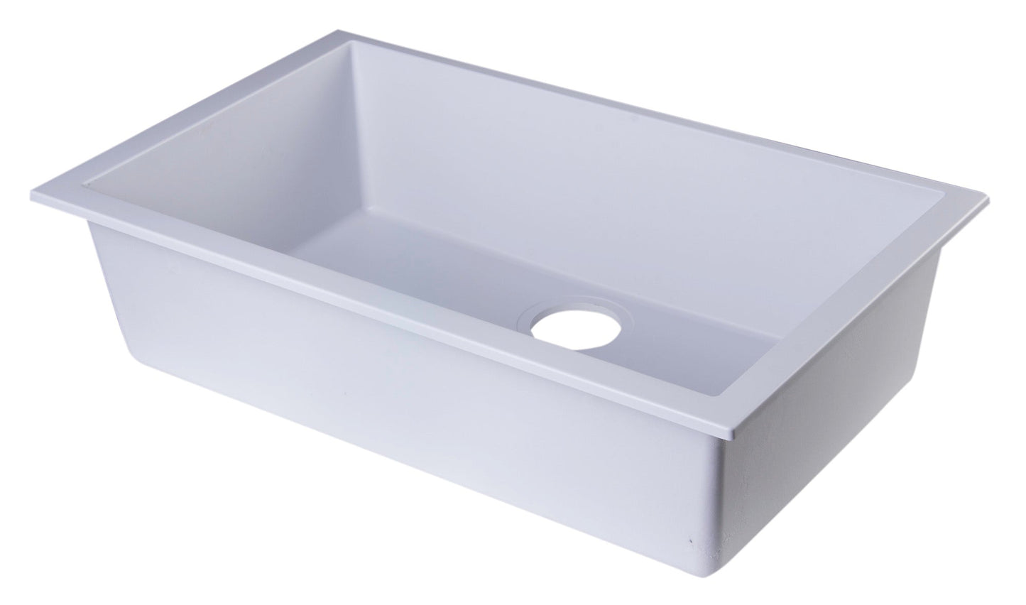 ALFI brand AB3020UM 30" Undermount Single Bowl Granite Composite Kitchen Sink