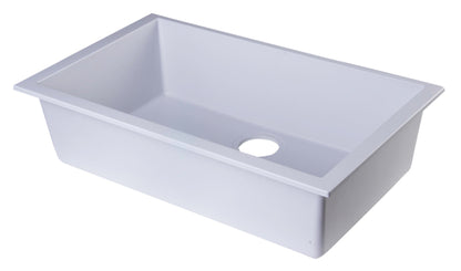 ALFI brand AB3020UM 30" Undermount Single Bowl Granite Composite Kitchen Sink