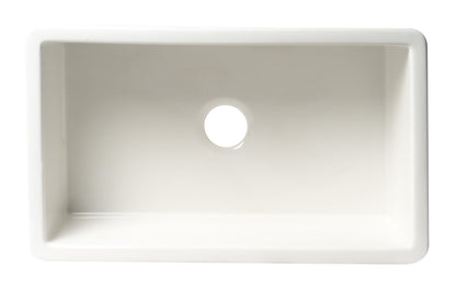 ALFI brand ABF3018UD ABF3018UD-W White 30" x 18" Fireclay Undermount / Drop In Kitchen Sink w Grid