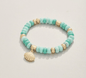 Charmed Stretch Bracelet 8mm Turquoise/Shell
