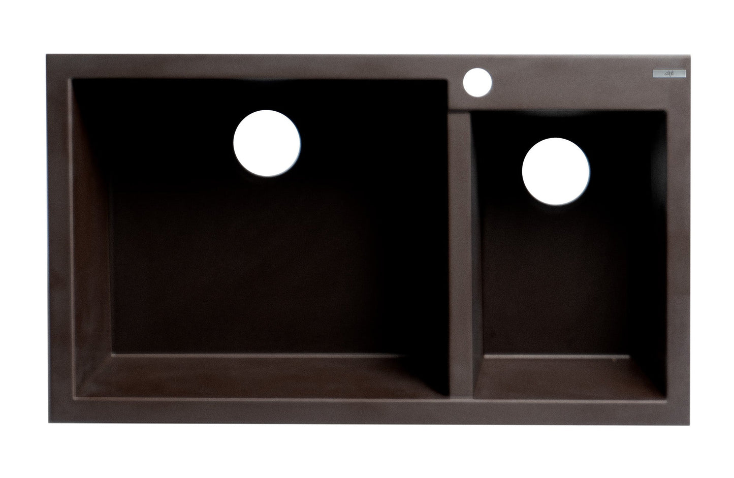 ALFI brand AB3319DI 34" Double Bowl Drop In Granite Composite Kitchen Sink