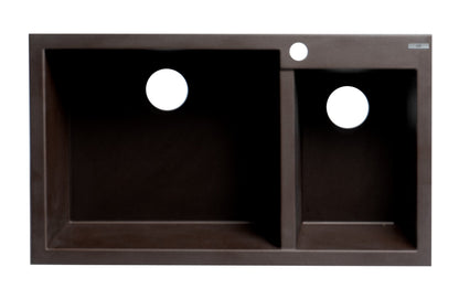 ALFI brand AB3319DI 34" Double Bowl Drop In Granite Composite Kitchen Sink