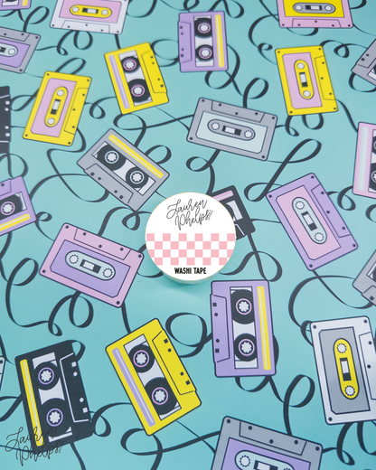 Blush Retro Checker 15mm washi