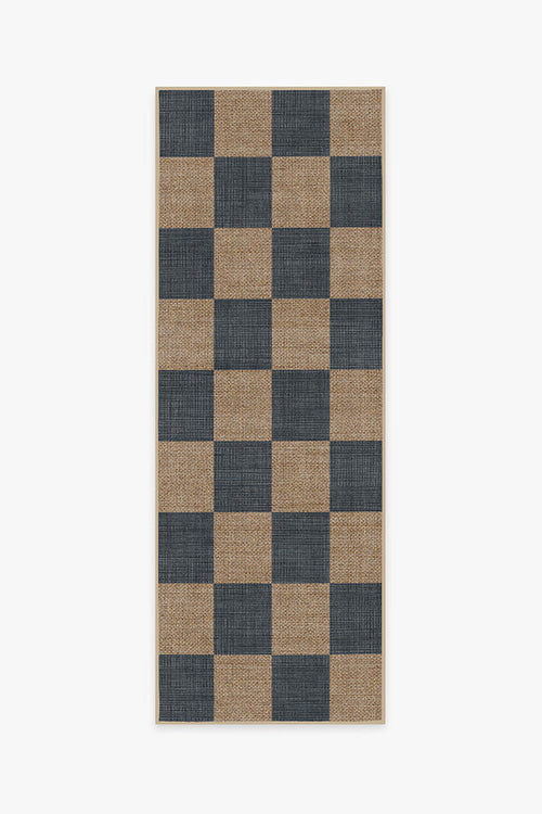 Checkerboard Soft Navy Re-Jute Rug | Home Decor | Kitchen + Metal