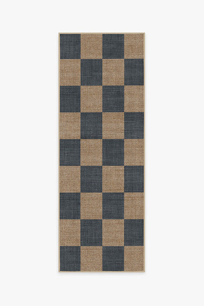 Checkerboard Soft Navy Re-Jute Rug | Home Decor | Kitchen + Metal