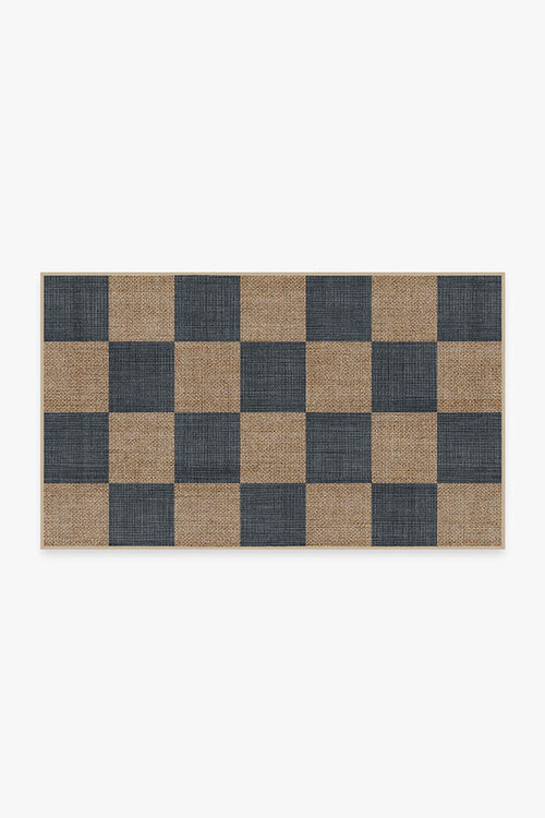 Checkerboard Soft Navy Re-Jute Rug | Home Decor | Kitchen + Metal
