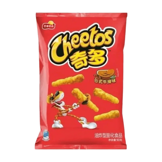 Cheetos Japanese Steak Flavor – Savory Crunchy Cheese Snacks 90g Bag (Japan)