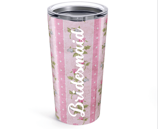 Customizable: Chic Floral Tumbler 20oz - Vintage Style Drinkware, Insulated Coffee Mug, Perfect for Gifts, Tea Lovers, Home & Patio Decor