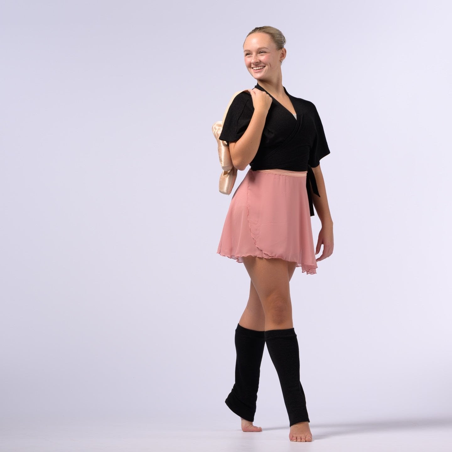 Dusty Rose Chiffon Ballet Wrap Skirt - Classical