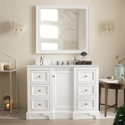 De Soto 48" Single Vanity Cabinet, Bright White