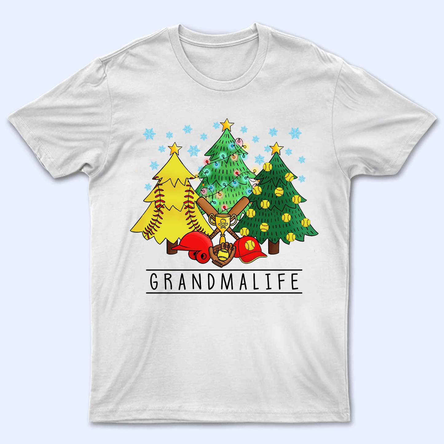 Christmas Trees Sport - Personalized Custom T Shirt - Birthday, Loving, Funny Gift for Grandma/Nana/Mimi, Mom, Wife, Grandparent
