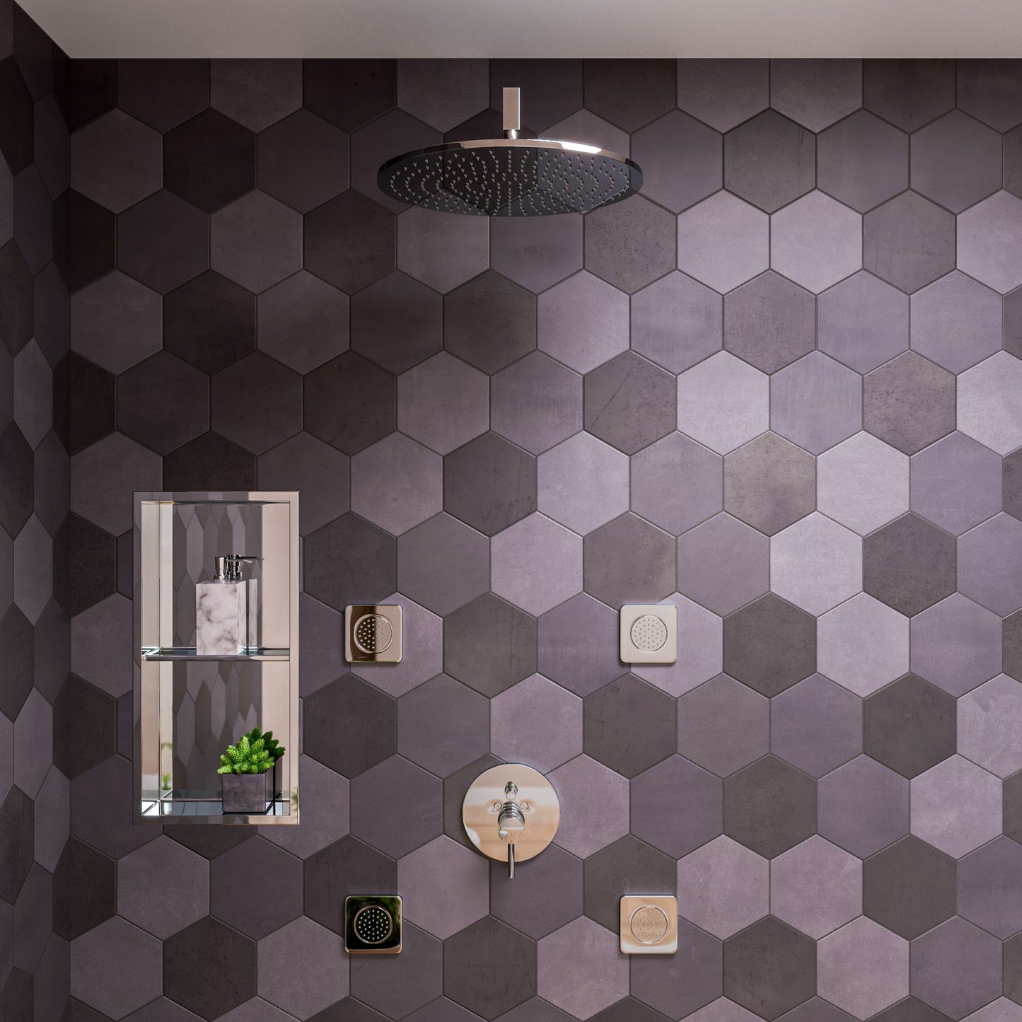 ALFI brand ABN1224 12 x 24  Vertical Double Shelf Bath Shower Niche