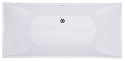 ALFI brand  AB8840 67 inch White Rectangular Acrylic Free Standing Soaking Bathtub