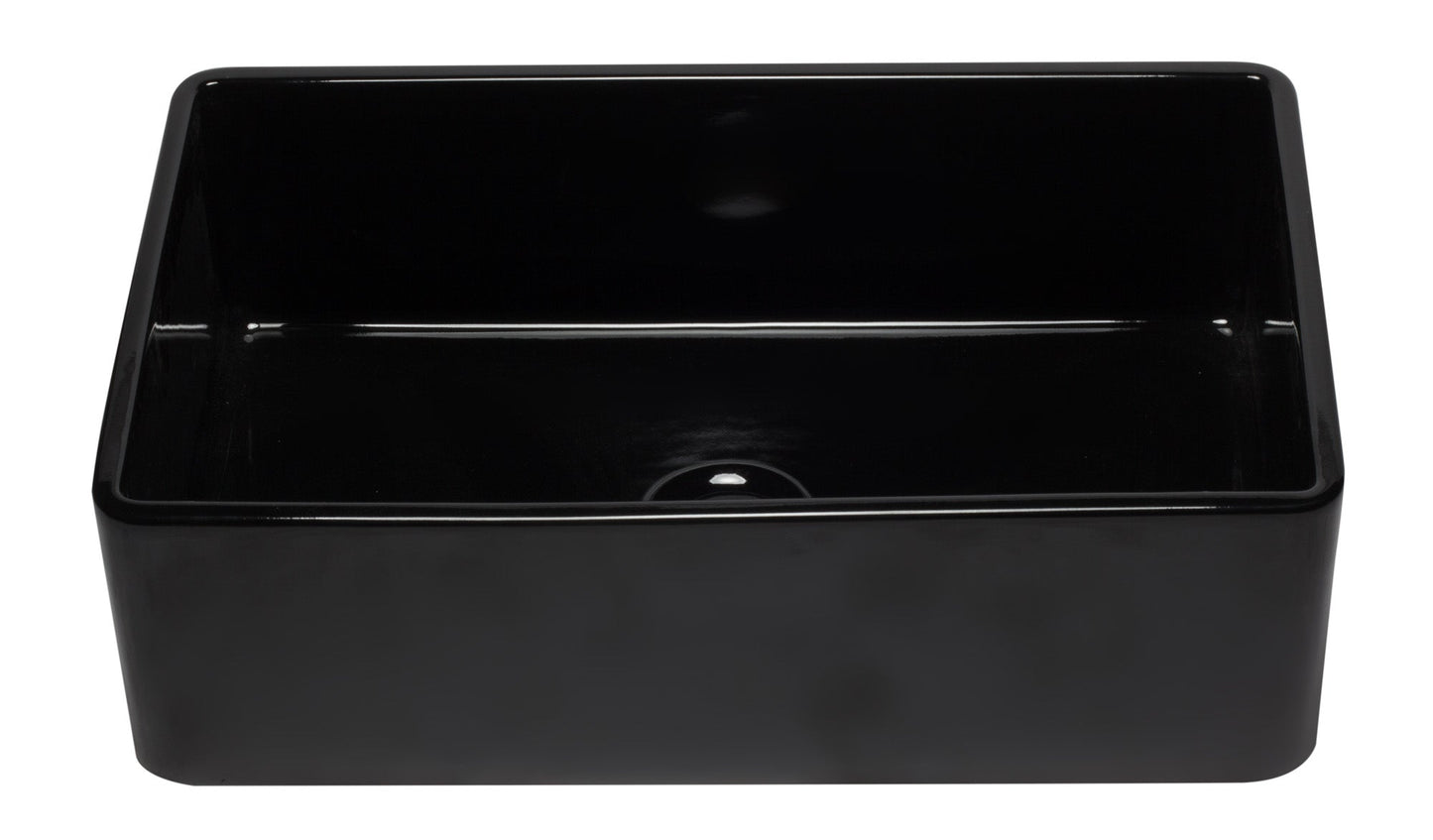 ALFI brand AB3320SB 33 inch Black Reversible Single Fireclay Farmhouse Kitchen Sink