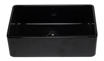 ALFI brand AB3320SB 33 inch Black Reversible Single Fireclay Farmhouse Kitchen Sink