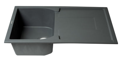 ALFI brand AB1620DI 34" Single Bowl Granite Composite Kitchen Sink with Drainboard