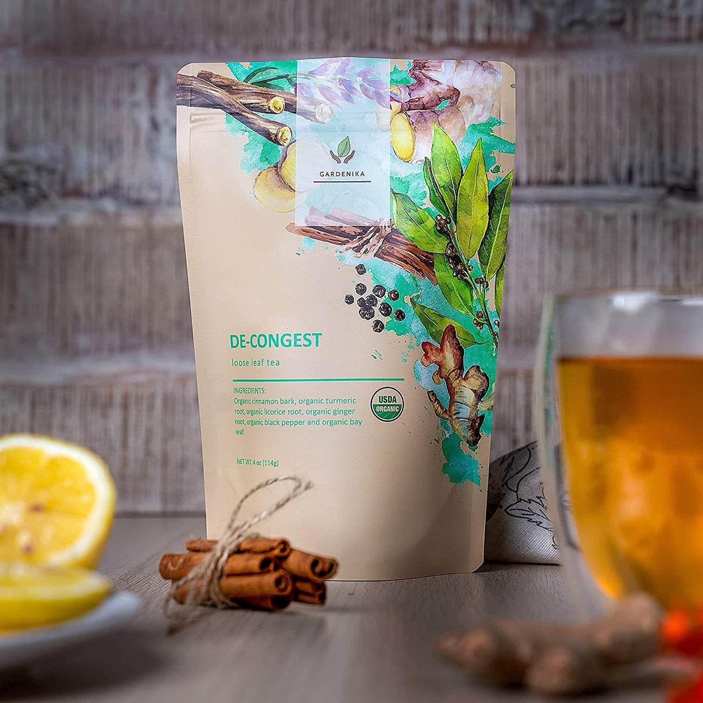 Decongest Loose Leaf Tea, Organic, Kosher, Herbal & Caffeine-Free - 4 oz (114g)