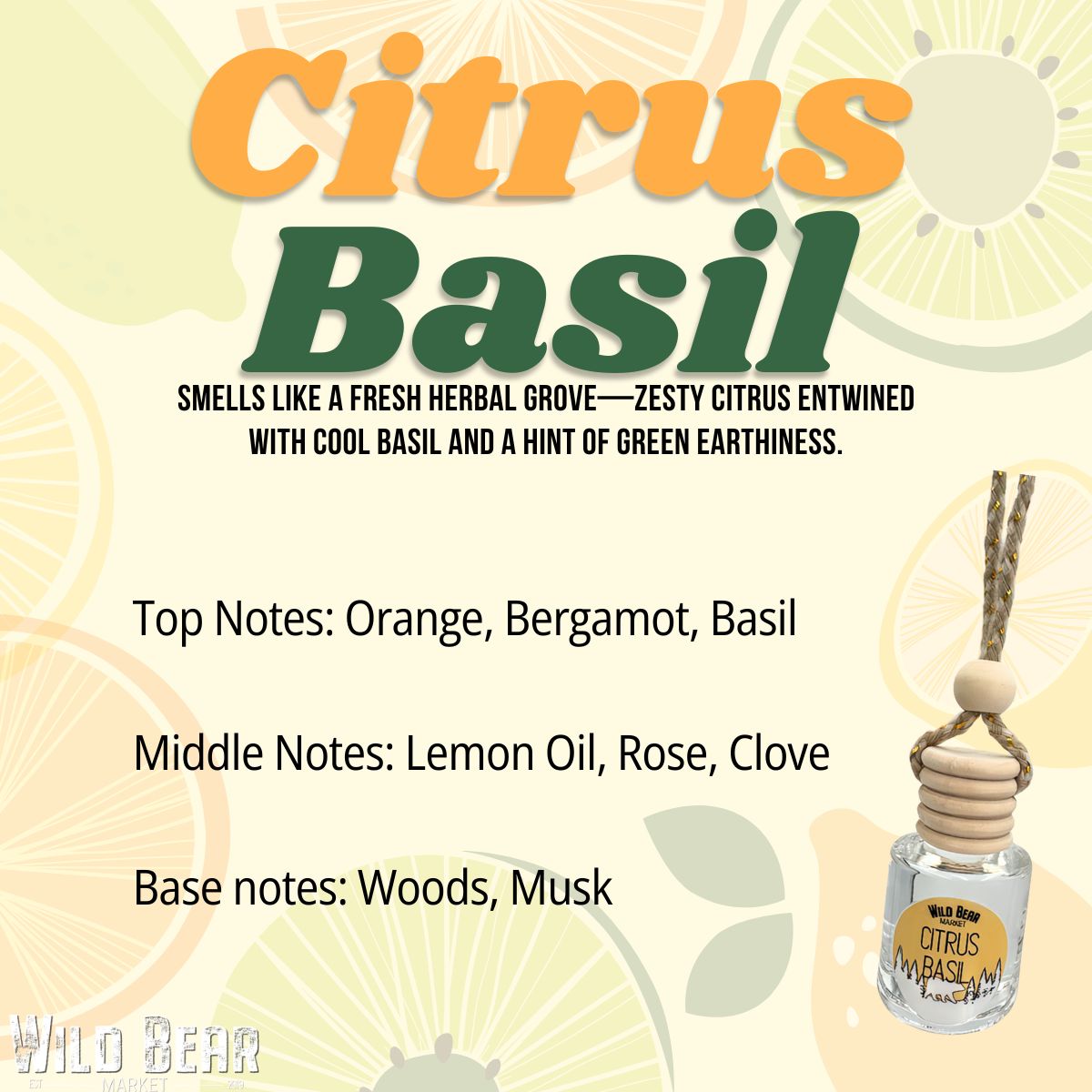 Citrus Basil Car Freshener
