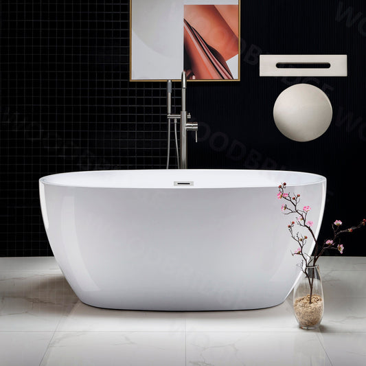 WOODBRIDGE 55" Acrylic Freestanding Bathtub Contemporary Soaking Tub
