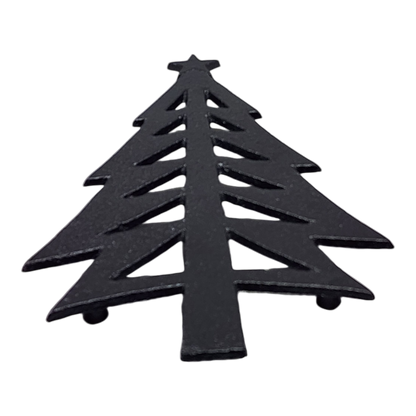 Cast Iron Matte Black Christmas Tree Trivet