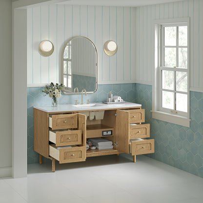 Laurent 60" Single Vanity, Light Natural Oak