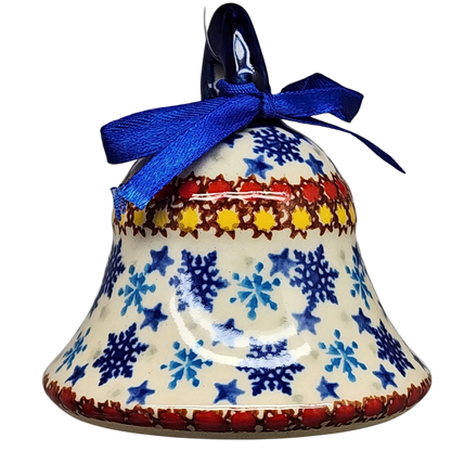 Ceramic Holiday Bell - Snowflake Delight Pattern