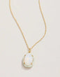 Clara Oval Necklace - 18" White Opal