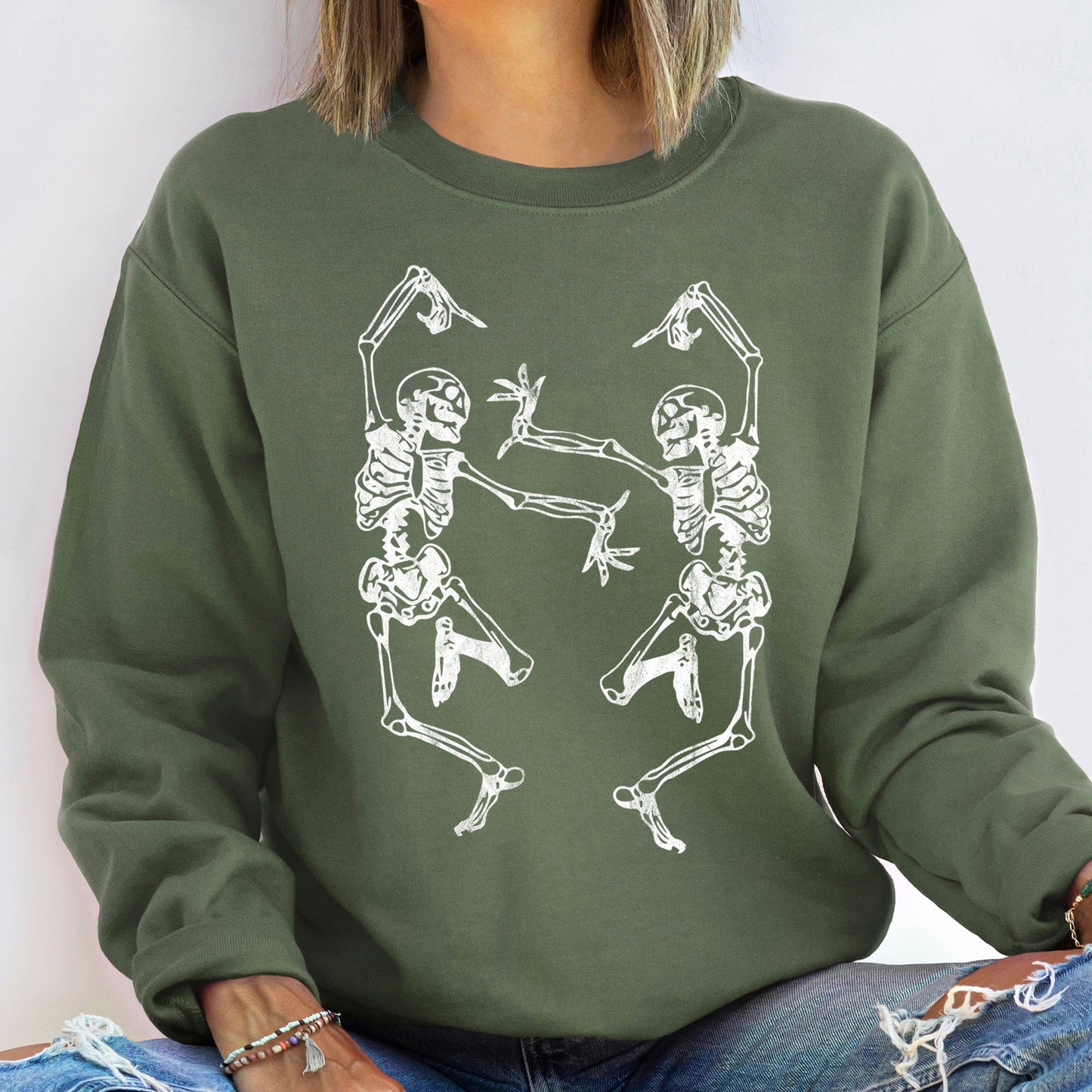 Dancing Skeletons Vintage Halloween Sweatshirt