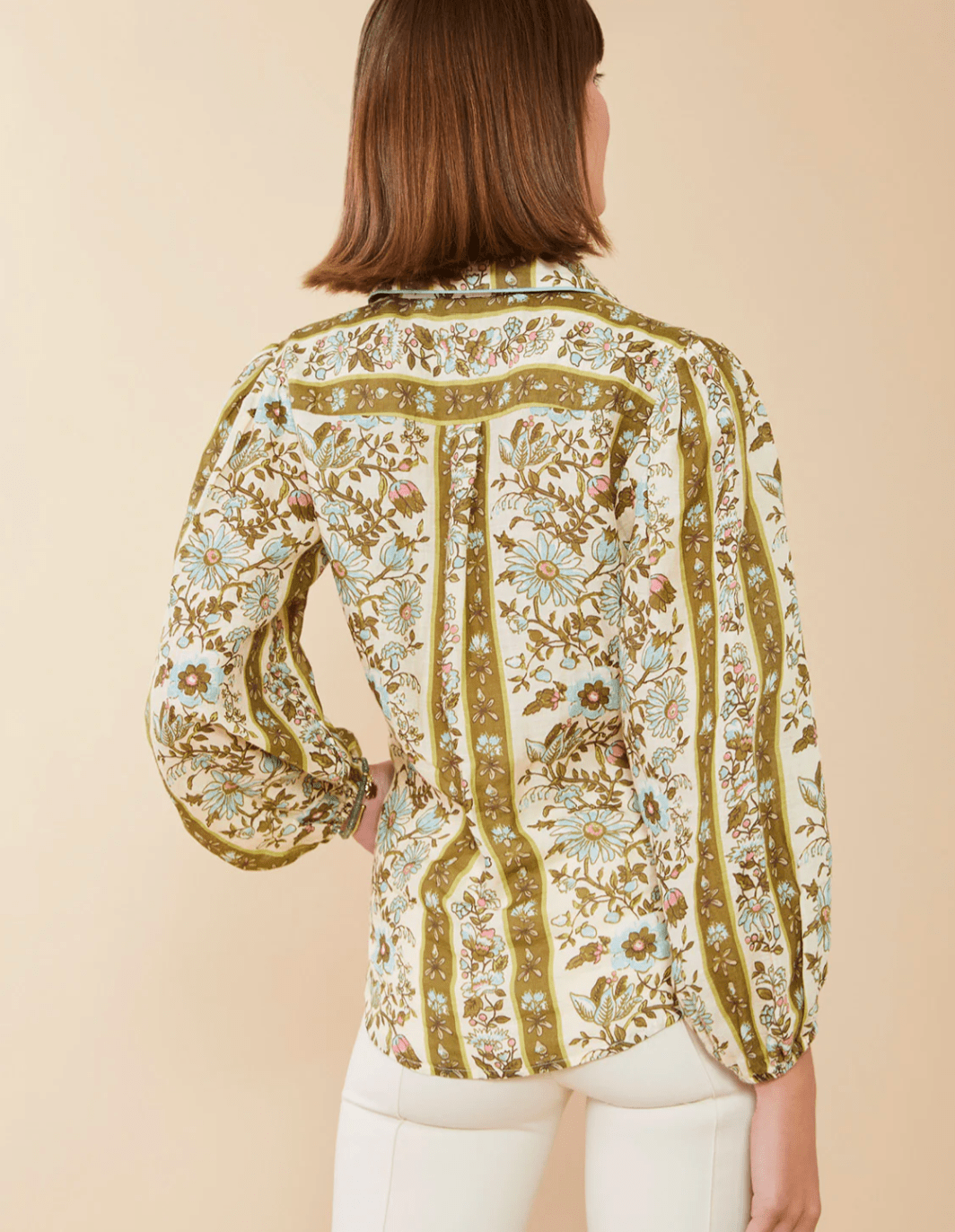 Claudette Blouse Mystic Moss Flower