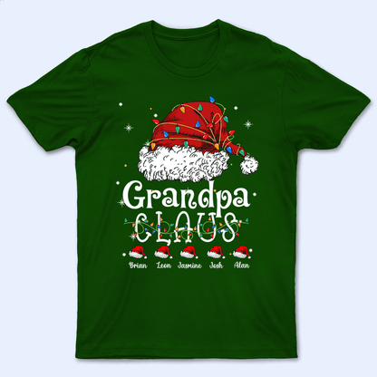 Up to 16 Kids - Claus Funny Family Christmas - Personalized Custom T Shirt - Birthday, Loving, Funny Gift for Grandpa/Granddad/Grandfather