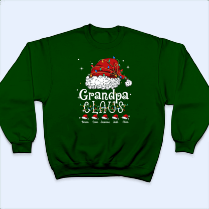 Up to 16 Kids - Claus Funny Family Christmas - Personalized Custom T Shirt - Birthday, Loving, Funny Gift for Grandpa/Granddad/Grandfather