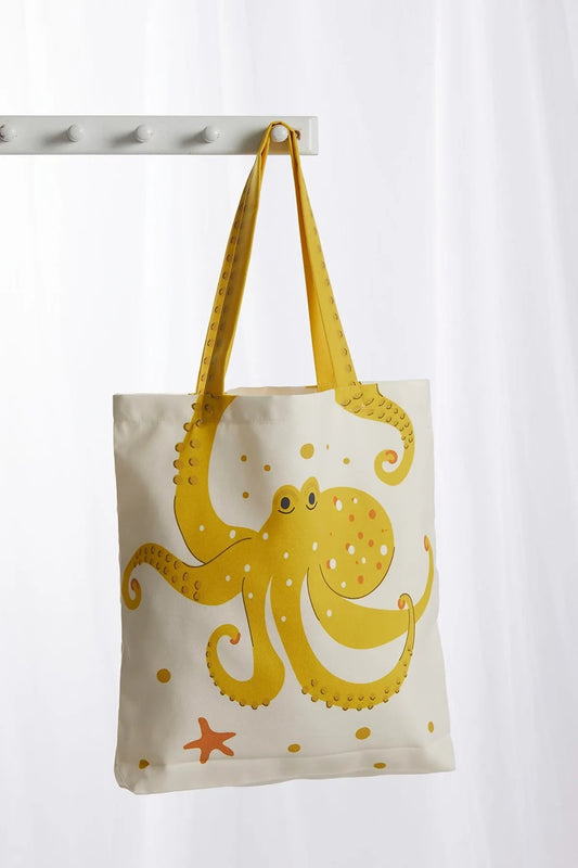 Octopus Patterned Tote Bag - Great for a Day at the Lake, Pool | Purses, Totes, and Wallets | Under $100 | Kitchen + Metal